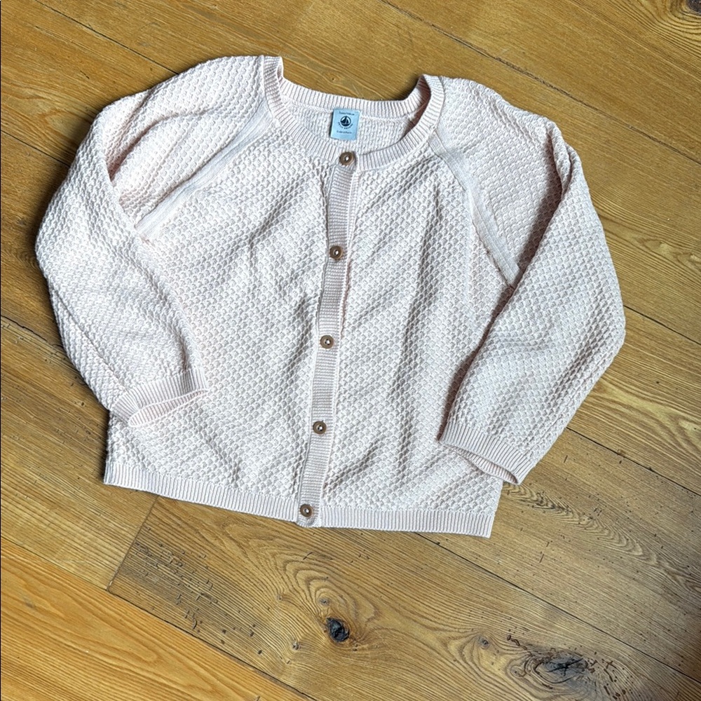 Petit Bateau Light Pink Knit Cardigan Sweater
